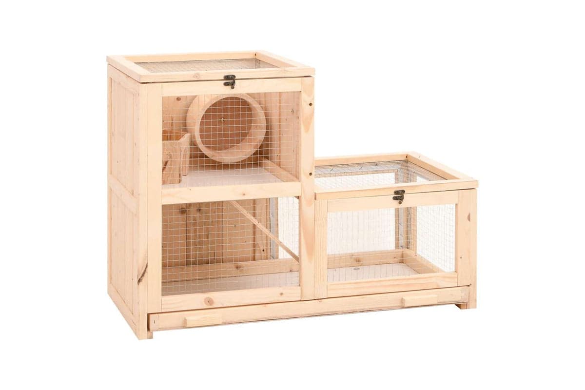 vidaXL 172384 Hamster Cage 81x40x60cm Solid Wood Fir