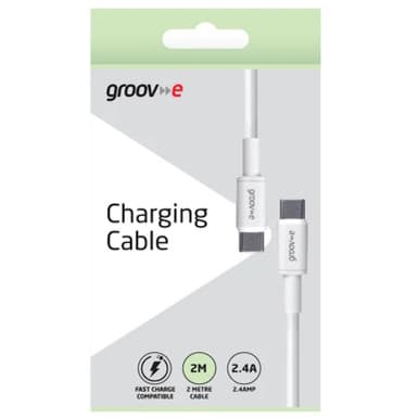 Groove USB-C to USB-C Charging Cable 2M - White | GVMA023WE