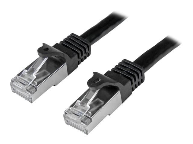 STARTECH.COM - Startech 2m CAT6 Ethernet Cable, 10 Gigabit Shielded Snagless RJ45 100W PoE Patch Cord, CAT 6 10GbE SFTP Network Cable w/Strain Relief, Black, Wiring is UL Certified/TIA - Category 6 - 26AWG (N6SPAT2MBK) - patch cable - black
