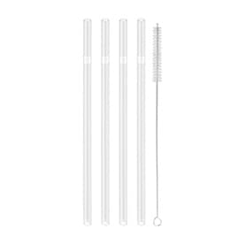 Straight Glass Straws, Set of Four