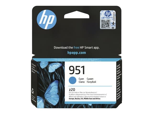 HP - 951 - 9 ml - cyan - original - Officejet - ink cartridge - for Officejet Pro 251dw, 276dw, 8100 ePrinter, 8600 Premier, 8610, 8620, 8640