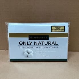 Natural Cotton Zipped Pillow Protector Pair