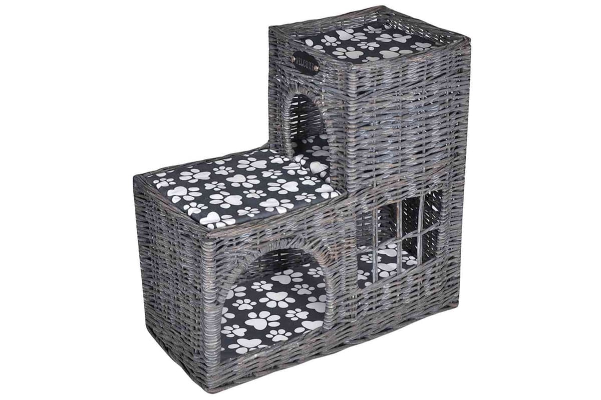 Vidaxl 170226 Willow Cat Tree Pet House/bed/castle/scratching Post With Cushion