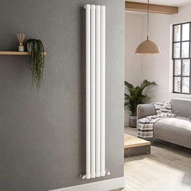 Sorrento White Vertical Oval Designer Radiator