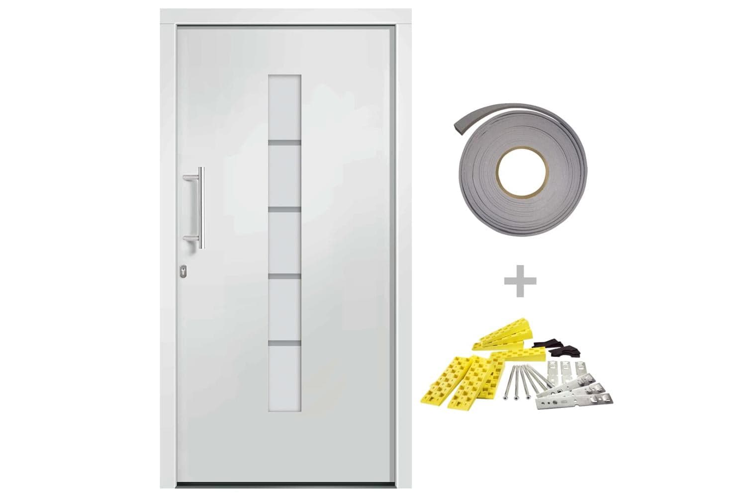 vidaXL 3056809 Front Door Aluminium And Pvc White 100x200cm