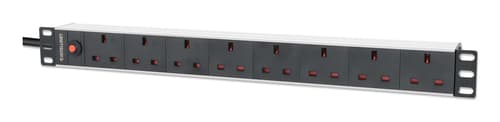 INTELLINET - 19IN PDU 1U 7-WAY UK AC PLUGS- OVERLOAD PROTECTION