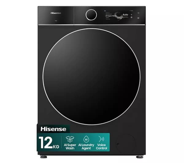 HISENSE KitchenFit 7i Series WF7I1248BBR WiFi-enabled 12 kg 1400 Spin Washing Machine - Black