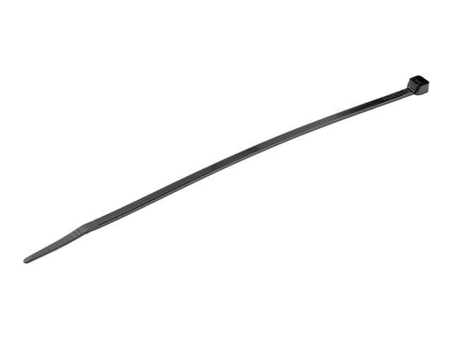 STARTECH.COM - Startech 20cm(8") Cable Ties, 4mm(1/8") wide, 55mm(2-1/8") Bundle Diameter, 22kg(50lb) Tensile Strength, Nylon Self Locking Zip Ties with Curved Tip, 94V-2/UL Listed, 100 Pack, Black - Nylon 66 Plastic - TAA (CBMZT8B) - cable tie - TAA Compliant