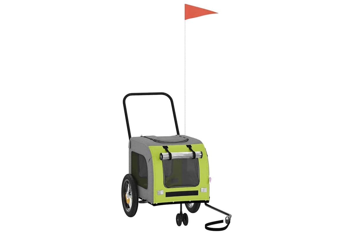 Vidaxl Pet Bike Trailer Green And Grey 1245 X 635 X 53 Cm