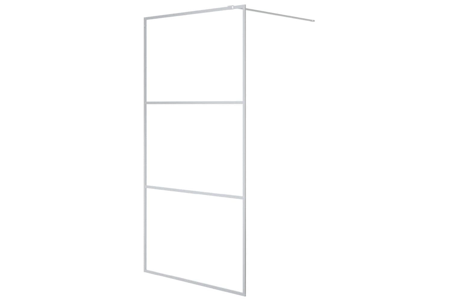 vidaXL 152117 Walk-in Shower Wall Silver 100x195cm Clear Esg Glass