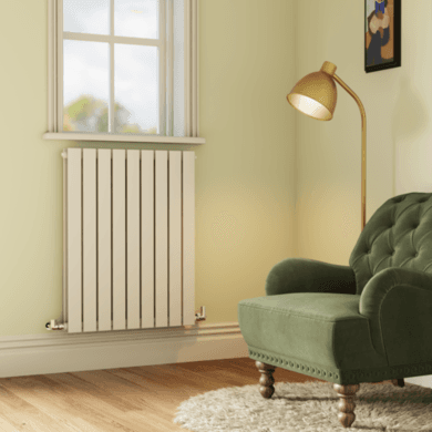 Riace White Horizontal Flat Designer Radiator 800x612mm Double Panel 2970 BTU