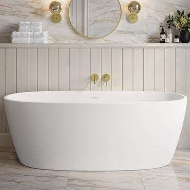 Rosa Matt White Freestanding Double Ended Bath