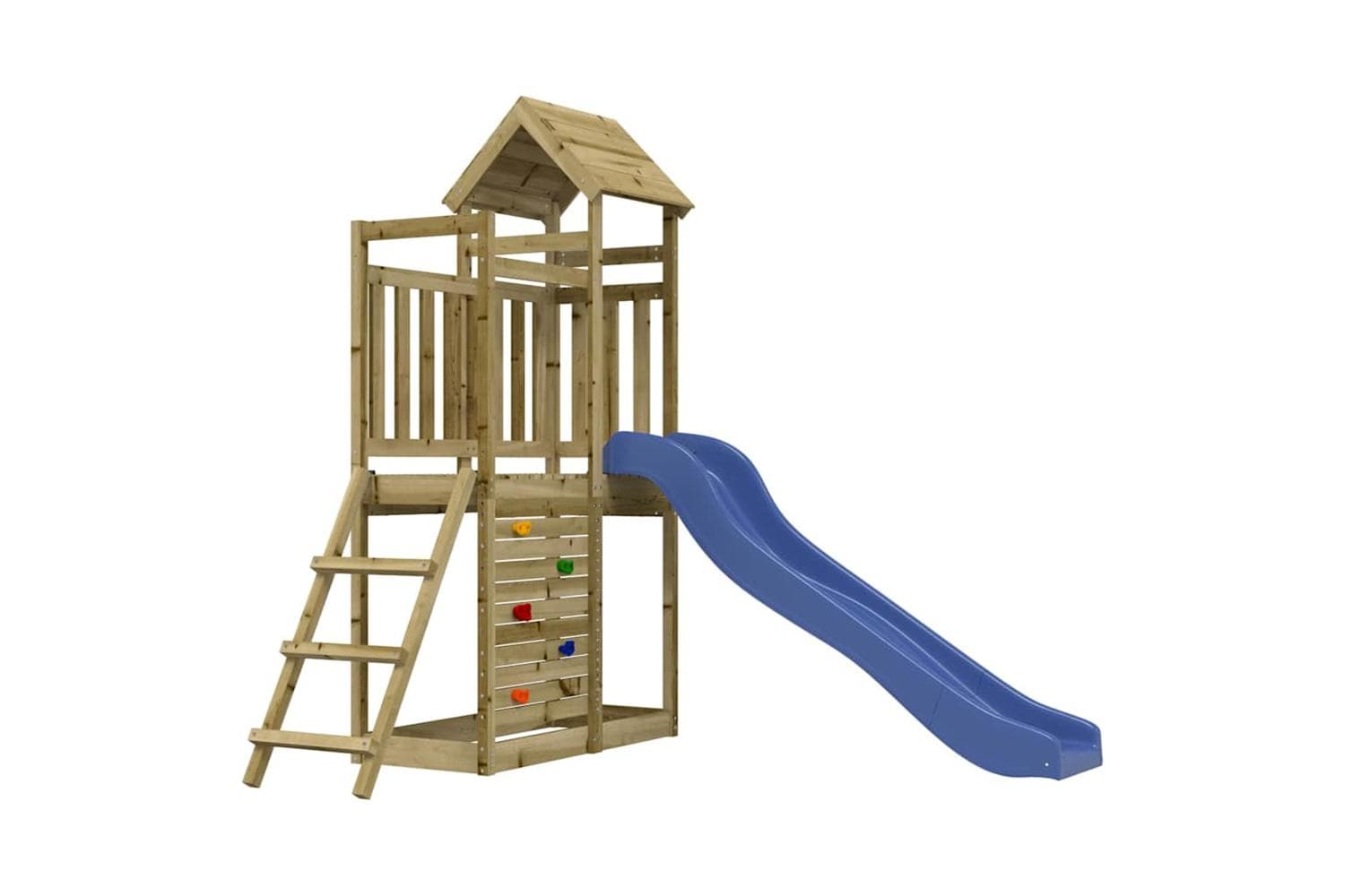 Vidaxl 3155890 Playhouse With Slide Rockwall Impregnated Wood Pine