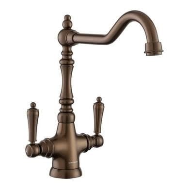 Rangemaster Waverley Double Lever Kitchen Mixer Tap  - English Bronxe