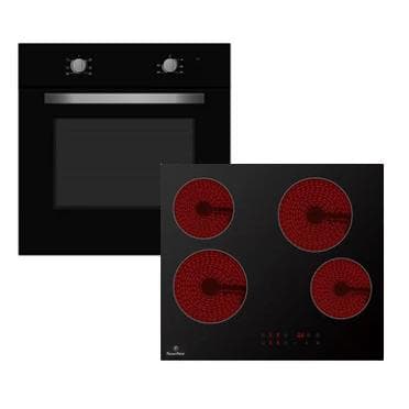 POWERPOINT            FAN OVEN & CERAMIC TOUCH CONTROL HOB PACK - BLACK