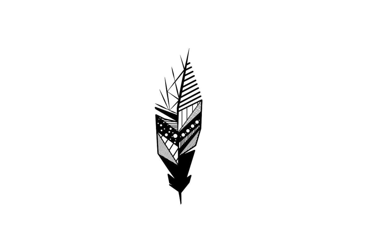 Decortie | Feather Metal Wall Art | Black | 49 x 15 cm
