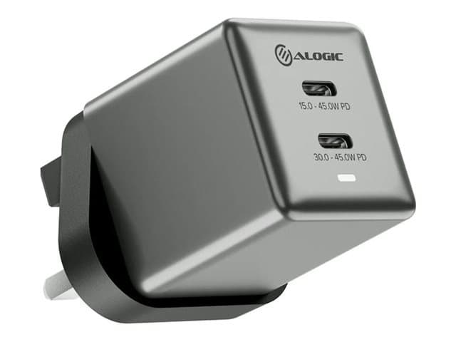 ALOGIC - Rapid Power Cube power adapter - GaN - 2 x USB-C - 45 Watt