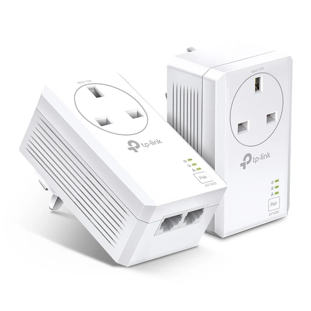 TP-Link TL-PA7027P AV1000 2-Port Gigabit Passthrough Powerline Adapter Starter Kit | TL-PA7027P KIT