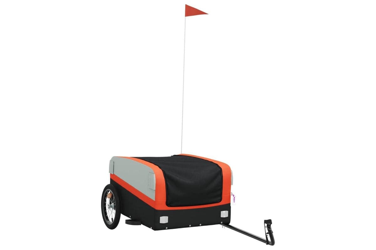 Vidaxl Bike Trailer Black And Orange 45 Kg Iron