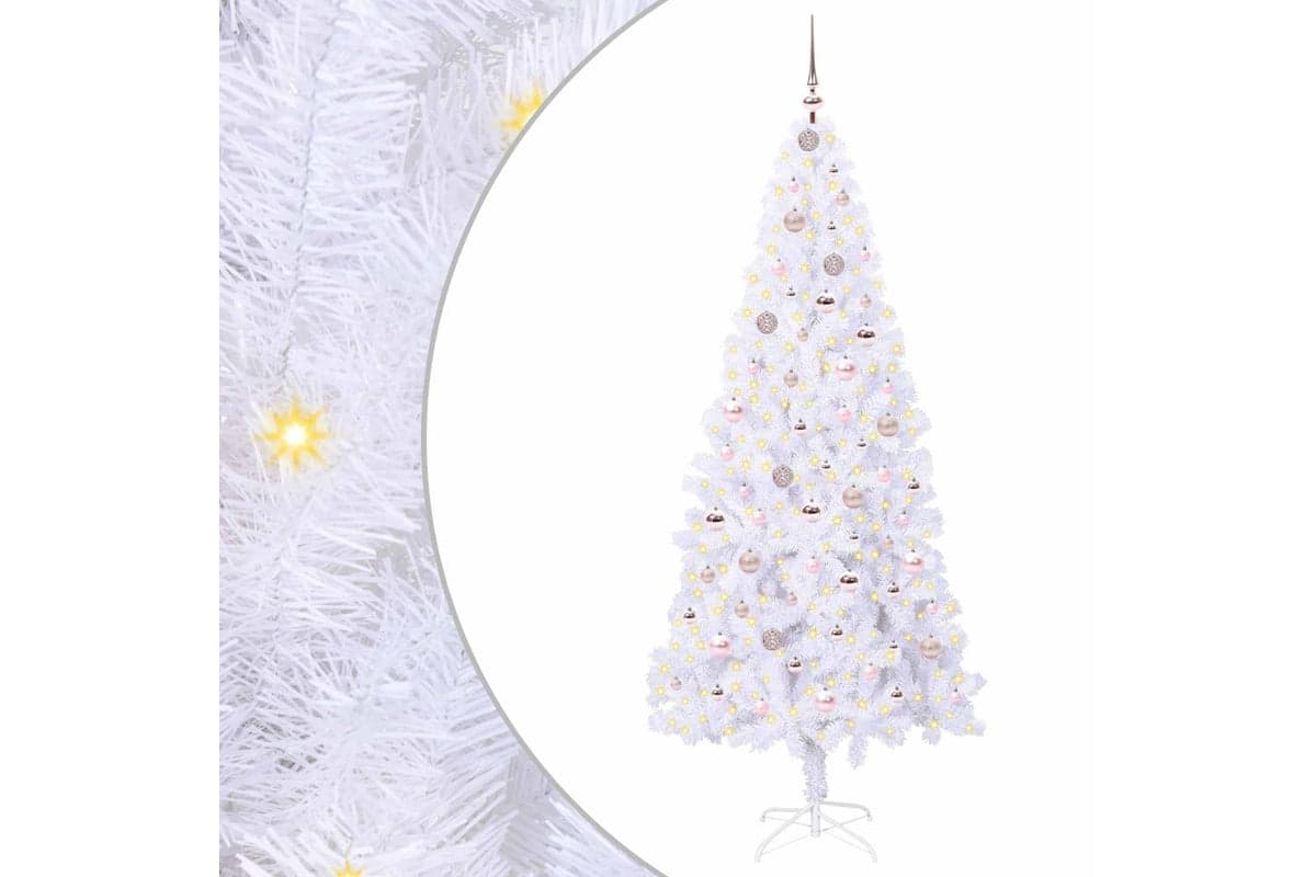 Vidaxl Artificial Christmas Tree With Stand White 210 Cm Pvc And Steel