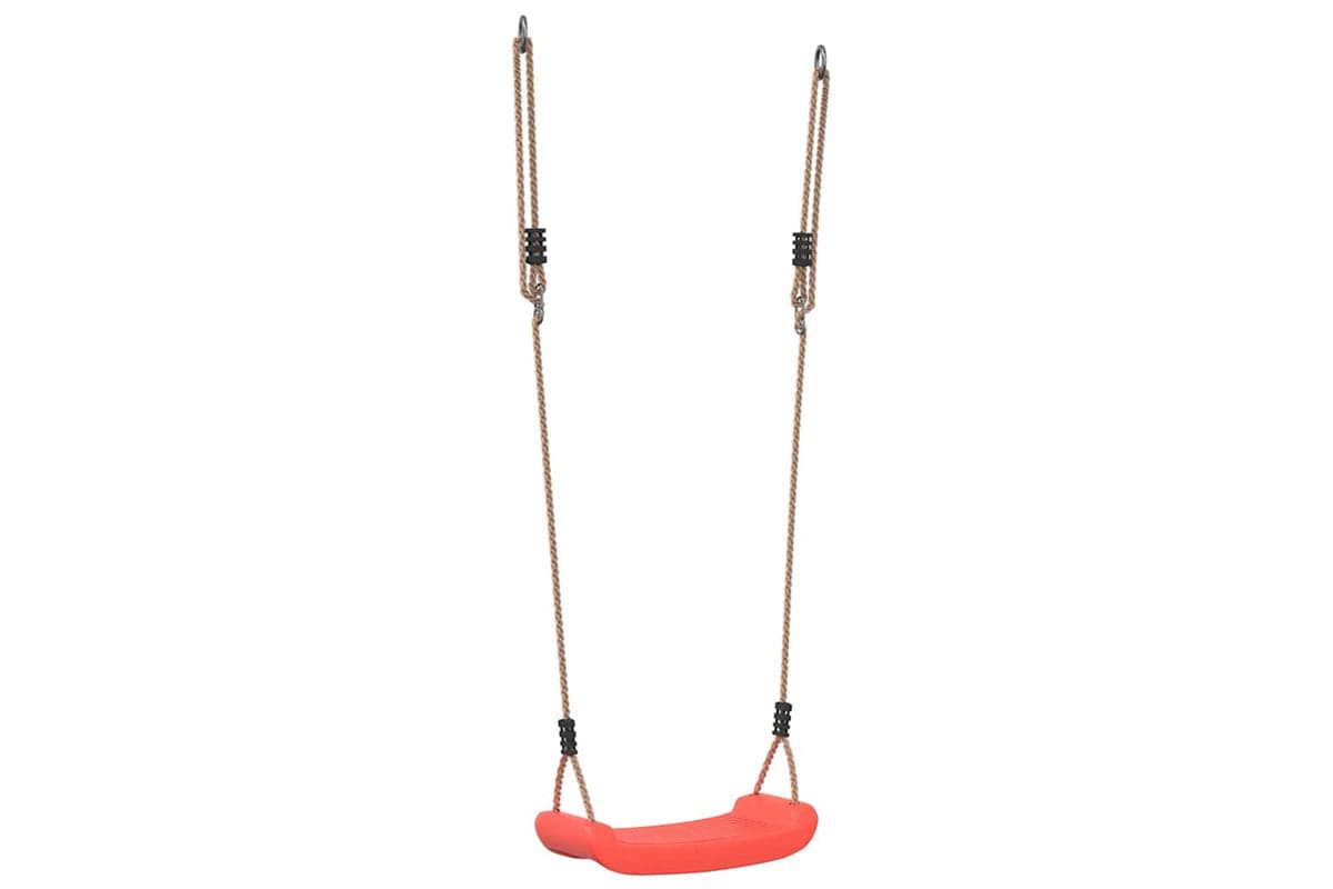 Vidaxl Outdoor Swing Seat For Kids Single With Adjustable Rope Red
