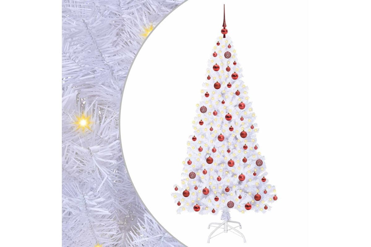 Vidaxl Artificial Christmas Tree With Stand White 180 Cm Pvc And Steel