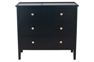 Satin Chest Of Drawer | 4 Drawer | Black
