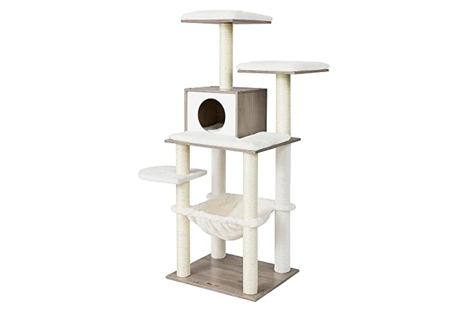 Feandrea Cat Tree | Modern Cat Furniture | Greige | 138 Cm