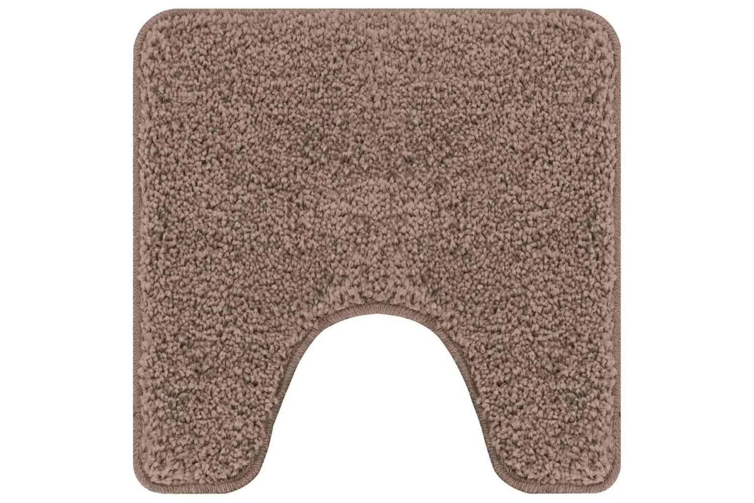 Anti-slip Bath Mat With Toilet Cut Brown 50 X 50 Cm Pp