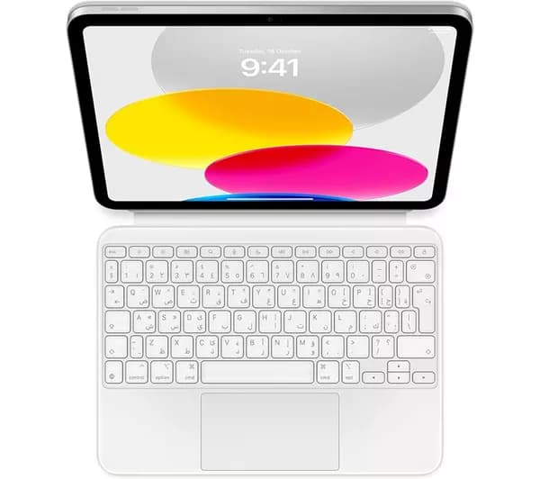 APPLE iPad (10th Gen) 10.9" Magic Keyboard Folio Case - White, Arabic