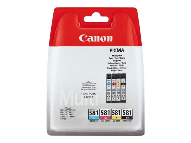 CANON - CLI-581 BK/C/M/Y Multi Pack - 4-pack - black, yellow, cyan, magenta - original - ink tank
