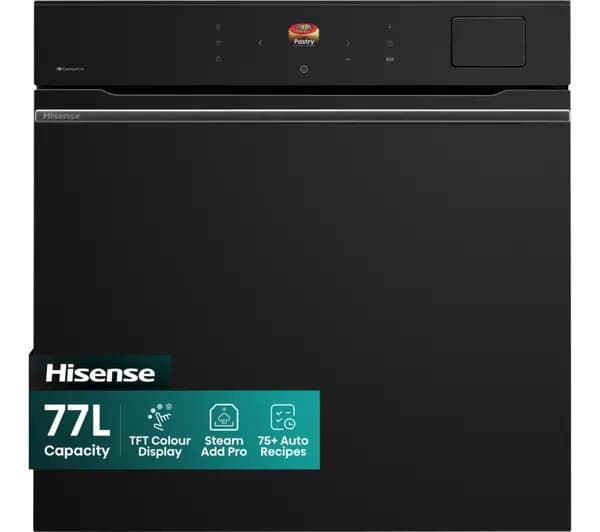 HISENSE Hi8 BlackLine BAS6AH8BUKWF Electric Steam Smart Oven - Jet Black