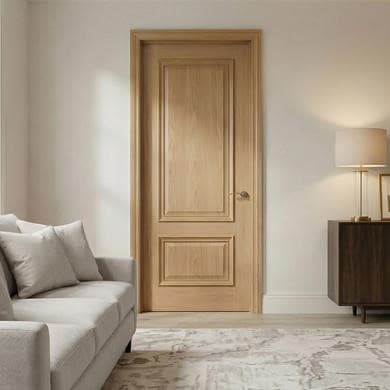 Internal Oak 2-Panel Door with Raised Mouldings - Pre-Finished - 1981 x 686 x 35mm - Nelson - XL Joinery