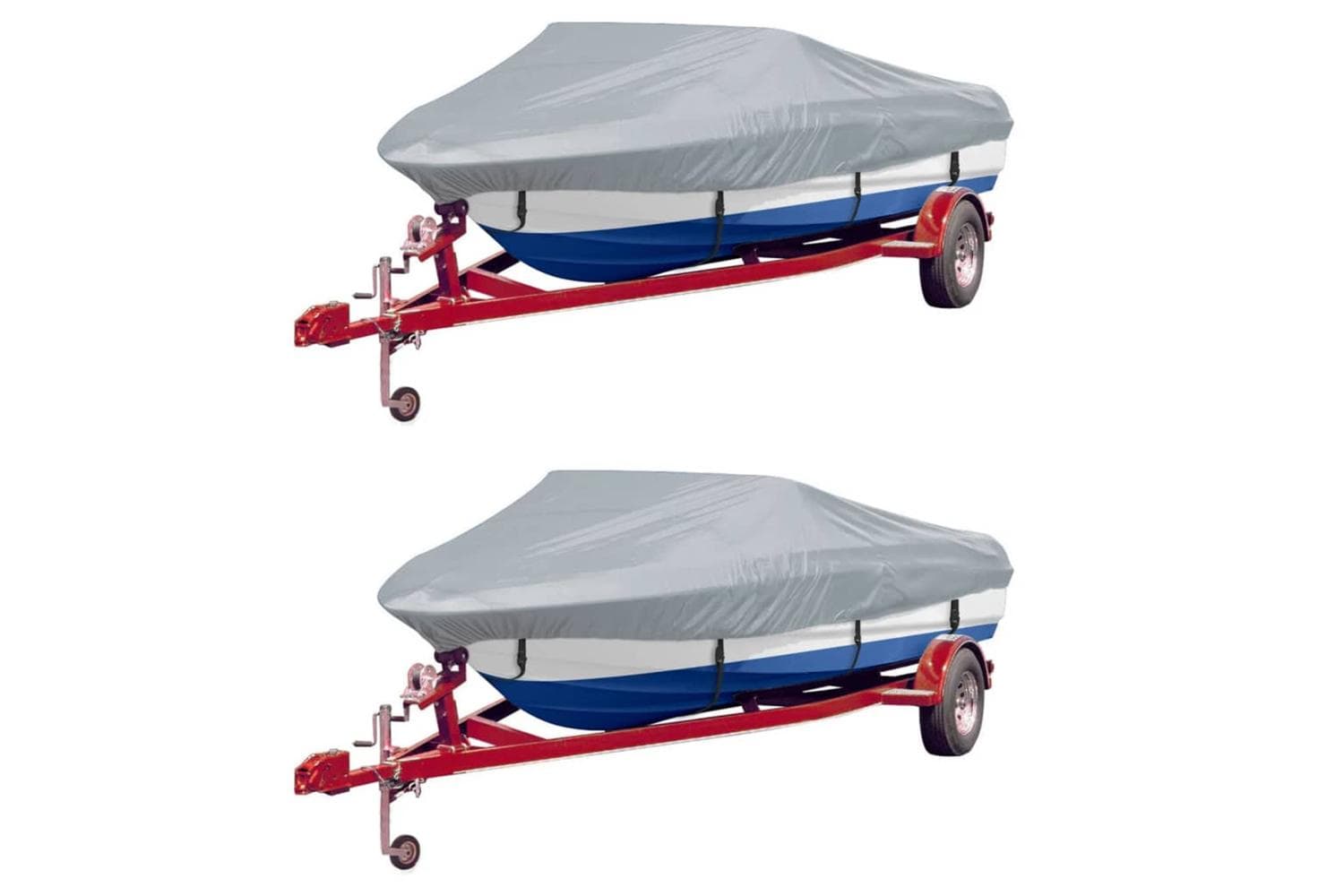 vidaXL 279107 Boat Covers 2 Pcs Grey Length 488-564cm Width 239cm