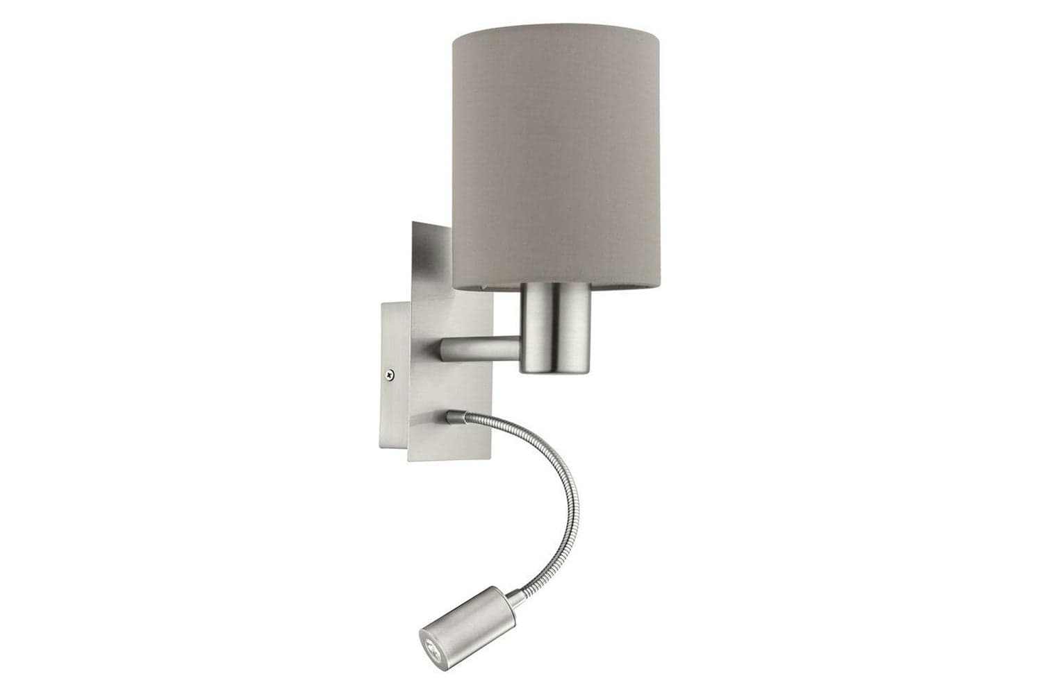 Eglo | Pasteri LED Wall Light with Reading Light | Nickel/Taupe