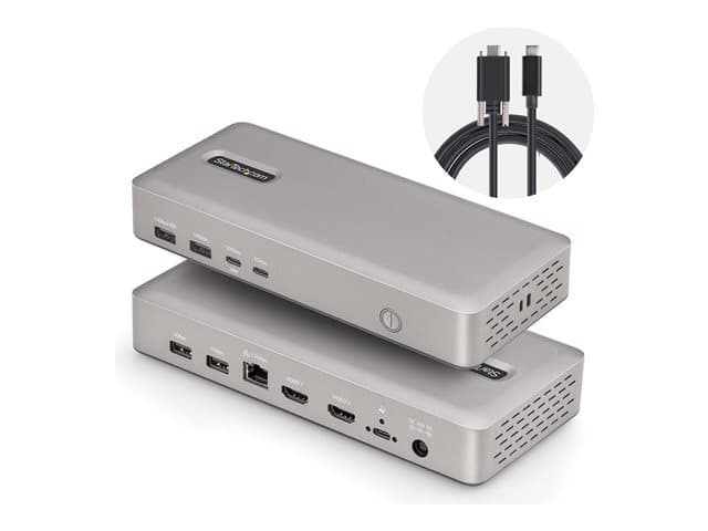 STARTECH.COM - Startech USB4 Docking Station, USB-C 40Gbps, Dual Video HDMI, Up to 2x 4K 60Hz 4:4:4 (RGB) or 2x 4K 120Hz 4:2:2, Multi-Monitor Dock, 6x USB, 2.5GbE, 100W PD - Docking station - USB4 / Thunderbolt 4 - 2 x HDMI - 1GbE, 2.5GbE - 180 Watt