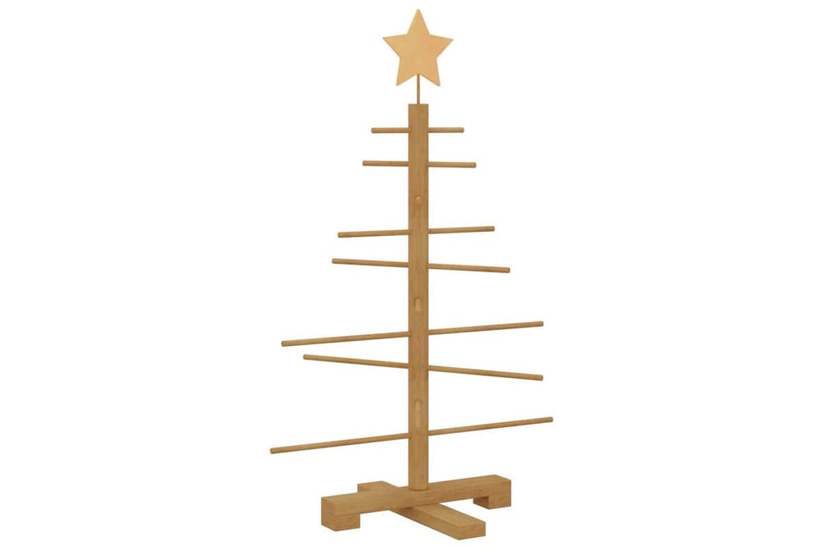 Vidaxl Wooden Christmas Tree With Stand Brown 75 Cm Bamboo