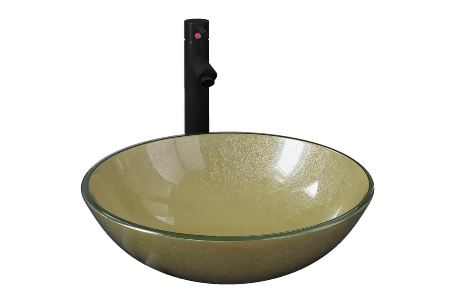 Vidaxl 3098460 Bathroom Sink With Tap And Push Drain Gold Tempered Glass