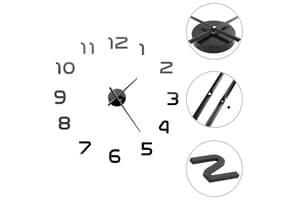 Vidaxl 50639 3D Wall Clock Modern Design 100 cm | Black