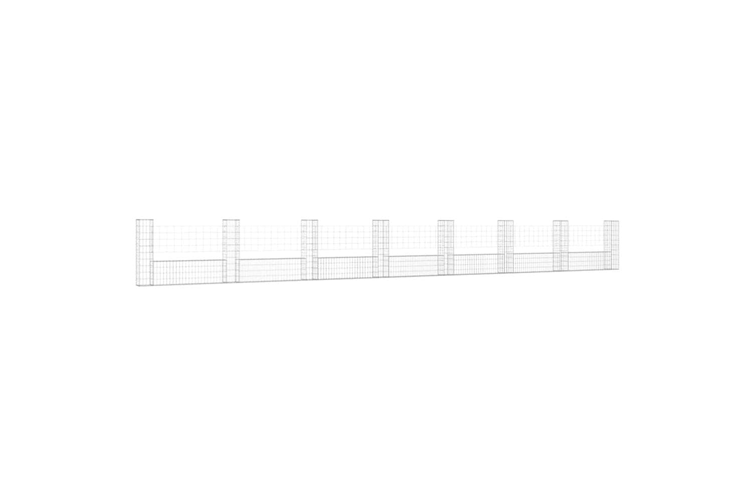 vidaXL 151281 U-shape Gabion Basket With 8 Posts Iron 860x20x100cm