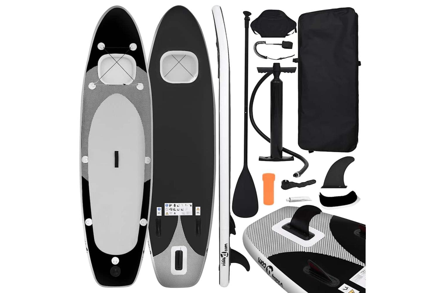 Vidaxl Inflatable Stand Up Paddle Board Set Black 330x76x10 Cm
