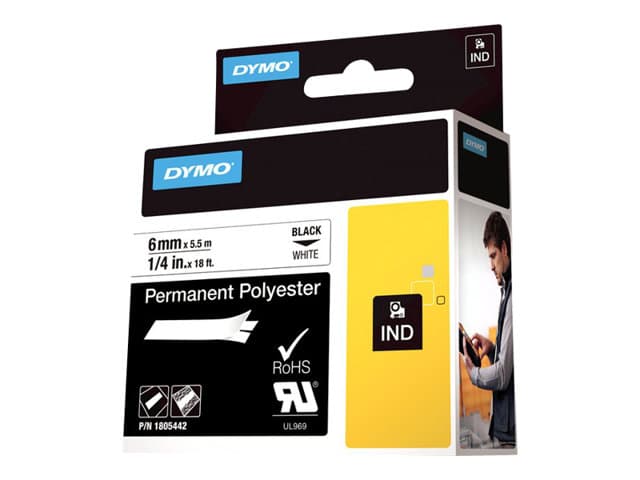 DYMO - Rhino Permanent Polyester - tape - 1 cassette(s) - Roll (0.6 cm x 5.5 m)