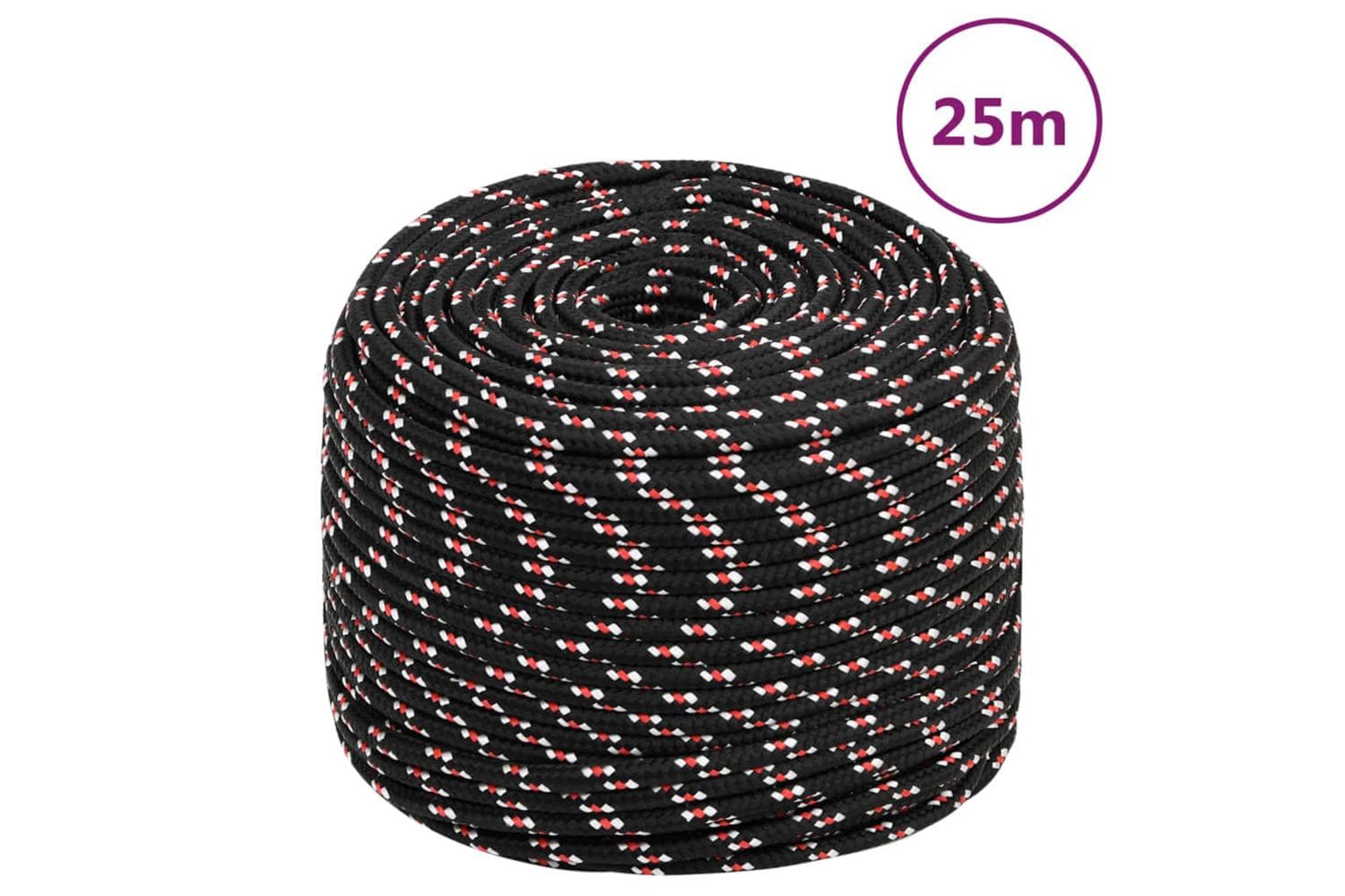 vidaXL 152337 Boat Rope Black 6mm 25 M Polypropylene
