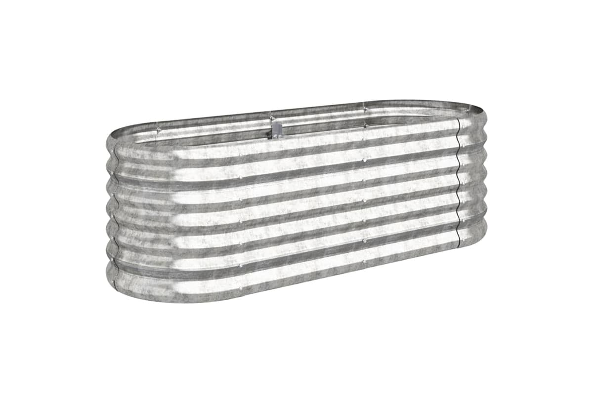 vidaXL 318867 Garden Raised Bed Powder-coated Steel 114x40x36cm Silver