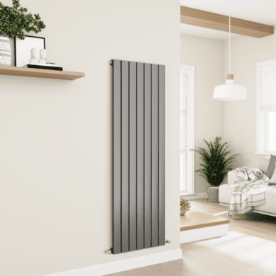 Eco Eleganza Anthracite Vertical Flat Designer Aluminium Radiator 1600x525mm Single Panel 3564 BTU