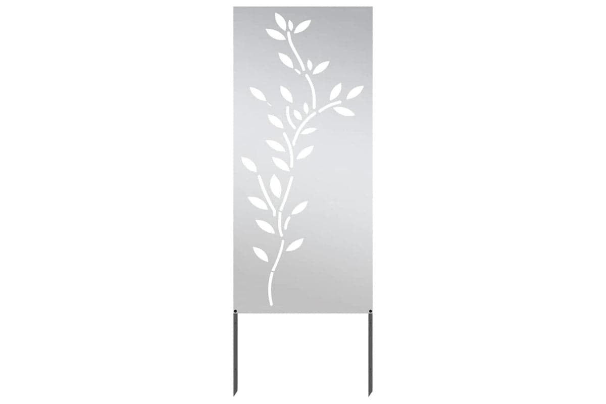 Garden Privacy Screen Floral Silver 50 X140cm Stainless Steel