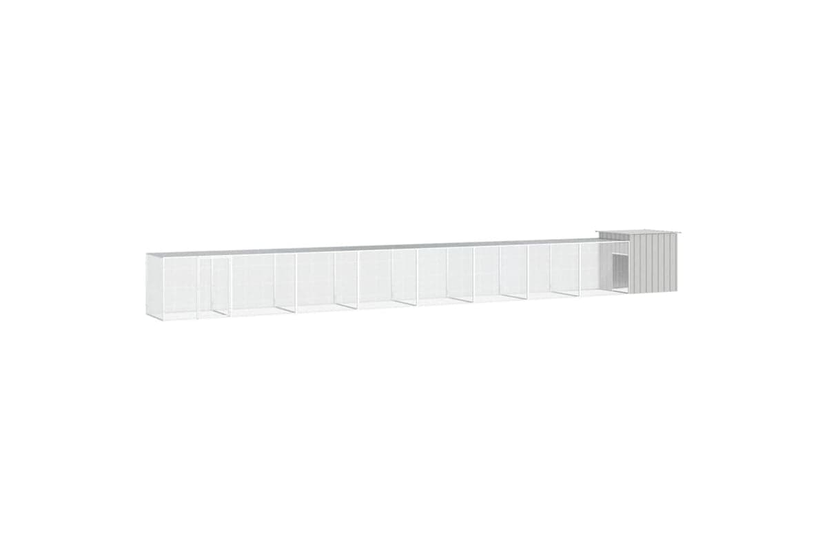 vidaXL 3106466 Chicken Cage Grey 900x91x100cm Galvanised Steel