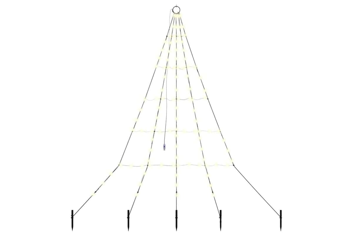 Vidaxl Led Christmas Tree With Ground Spikes Warm White 180 Cm Metal