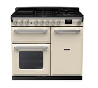 Rangemaster Estel Deluxe 100cm Dual Fuel Range Cooker - Pale Cream with Chrome Trim | ESDL100DFPPCR/CM1
