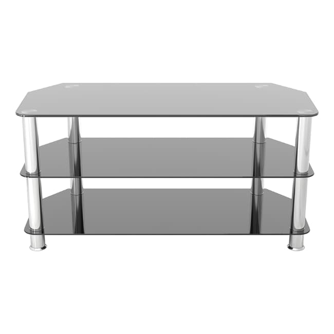 AVF Glass TV Stand 1000mm - Black and Chrome | SDC1000